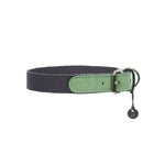 Mungo & Maud Luxury Dog & Cat Outfitters Baseball Cotton Suede Dog Collar Grey Green