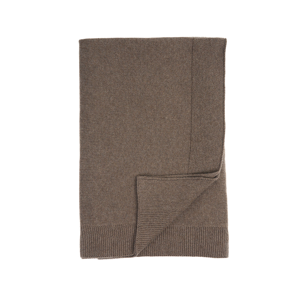Mungo & Maud Luxury Dog & Cat Outfitters Comfort Dog Bone Blanket Cotton Cashmere Brown