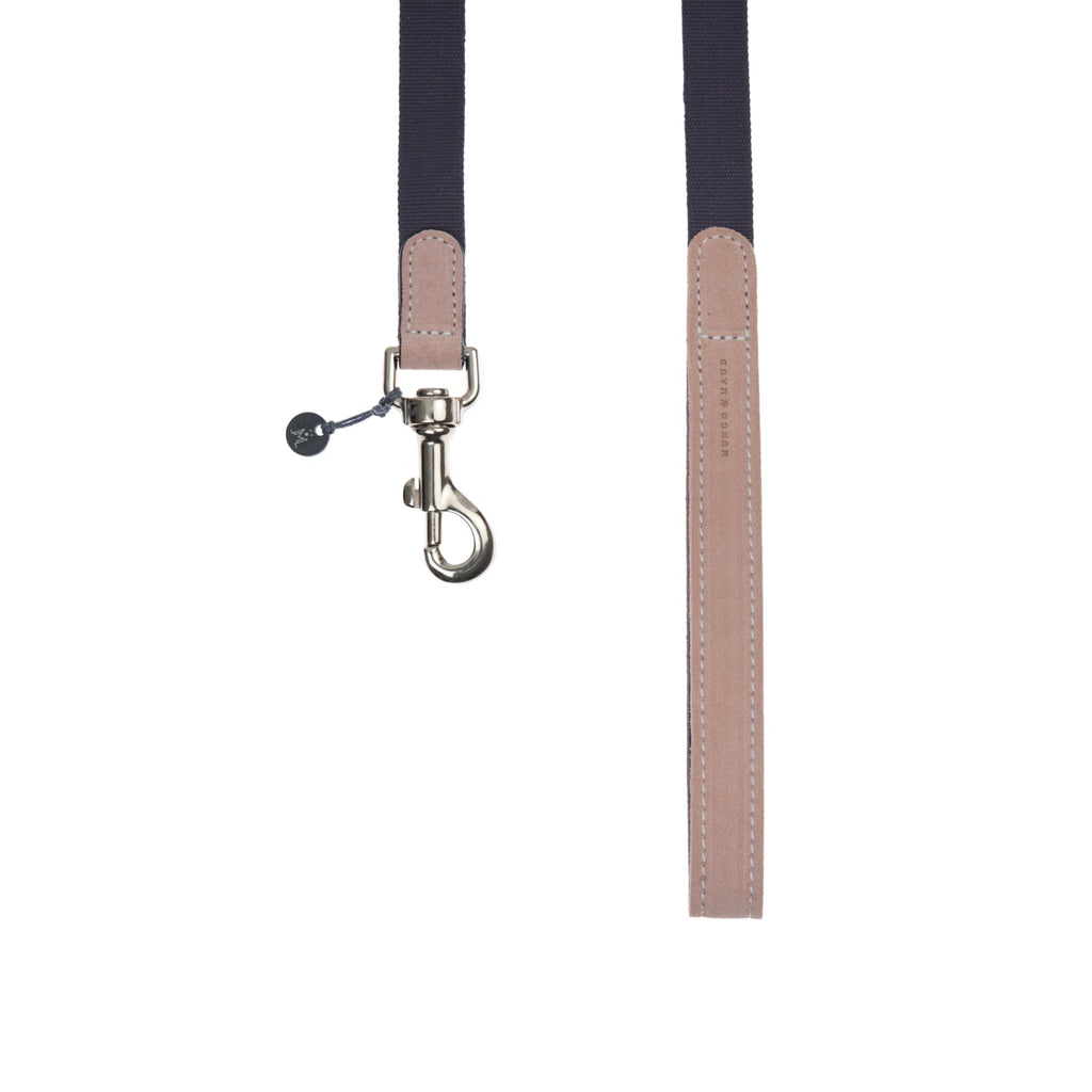 Mungo & Maud Luxury Dog & Cat Outfitters Baseball Cotton Suede Dog Lead Beige Grey