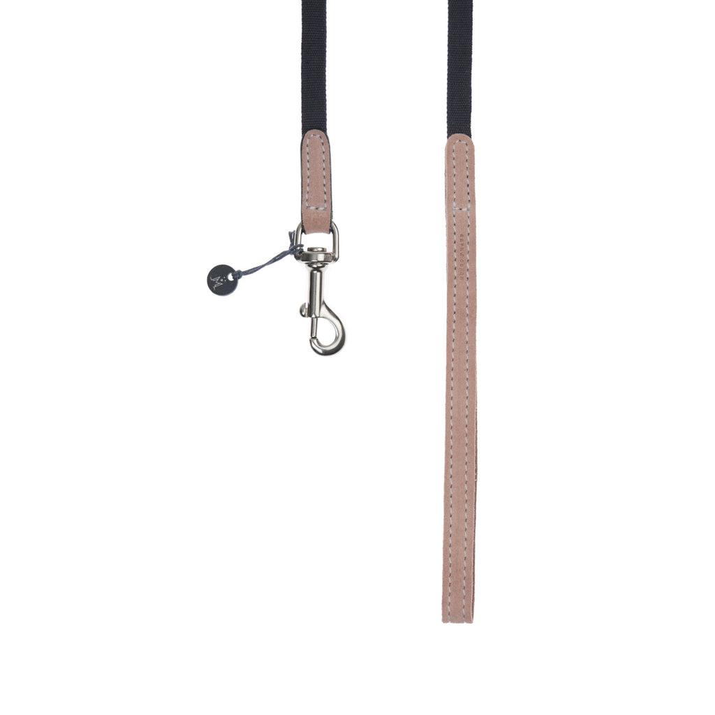 Mungo & Maud Luxury Dog & Cat Outfitters Baseball Cotton Suede Dog Lead Beige Grey