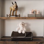 Mungo & Maud Luxury Dog & Cat Outfitters Stitch Wool Blanket Brown Lettic the Lamb Dog Toy White