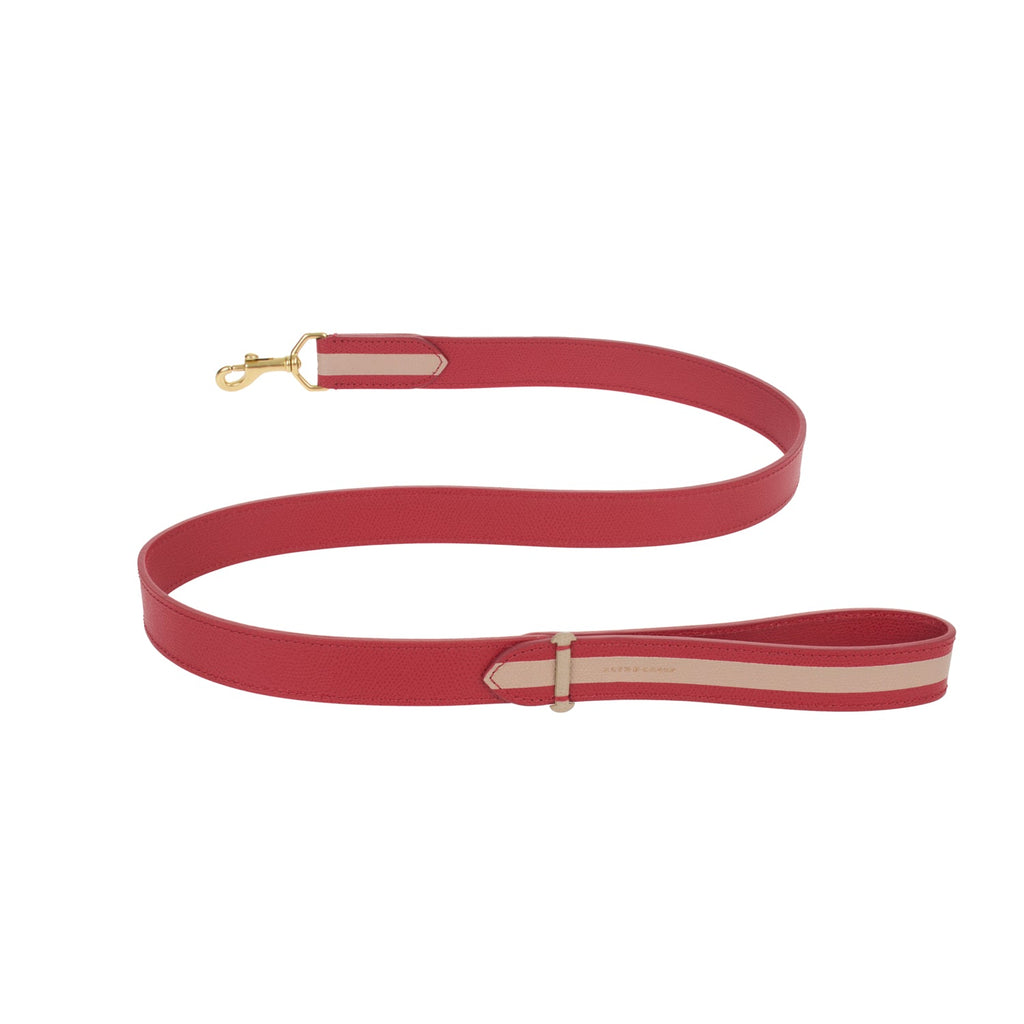 Mungo & Maud Luxury Dog & Cat Outfitters Torino Leather Lead Red Taupe