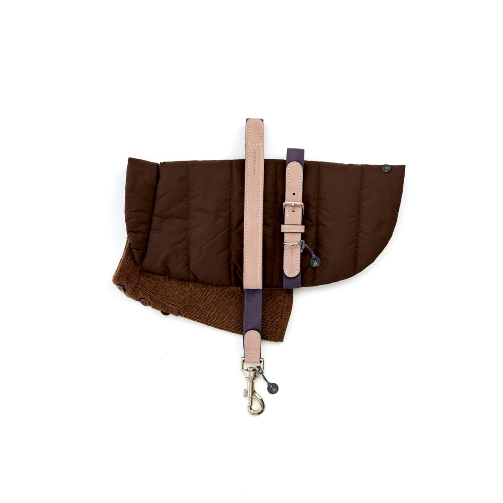 Mungo & Maud Luxury Dog & Cat Outfitters Baseball Cotton Suede Dog Collar Beige Grey