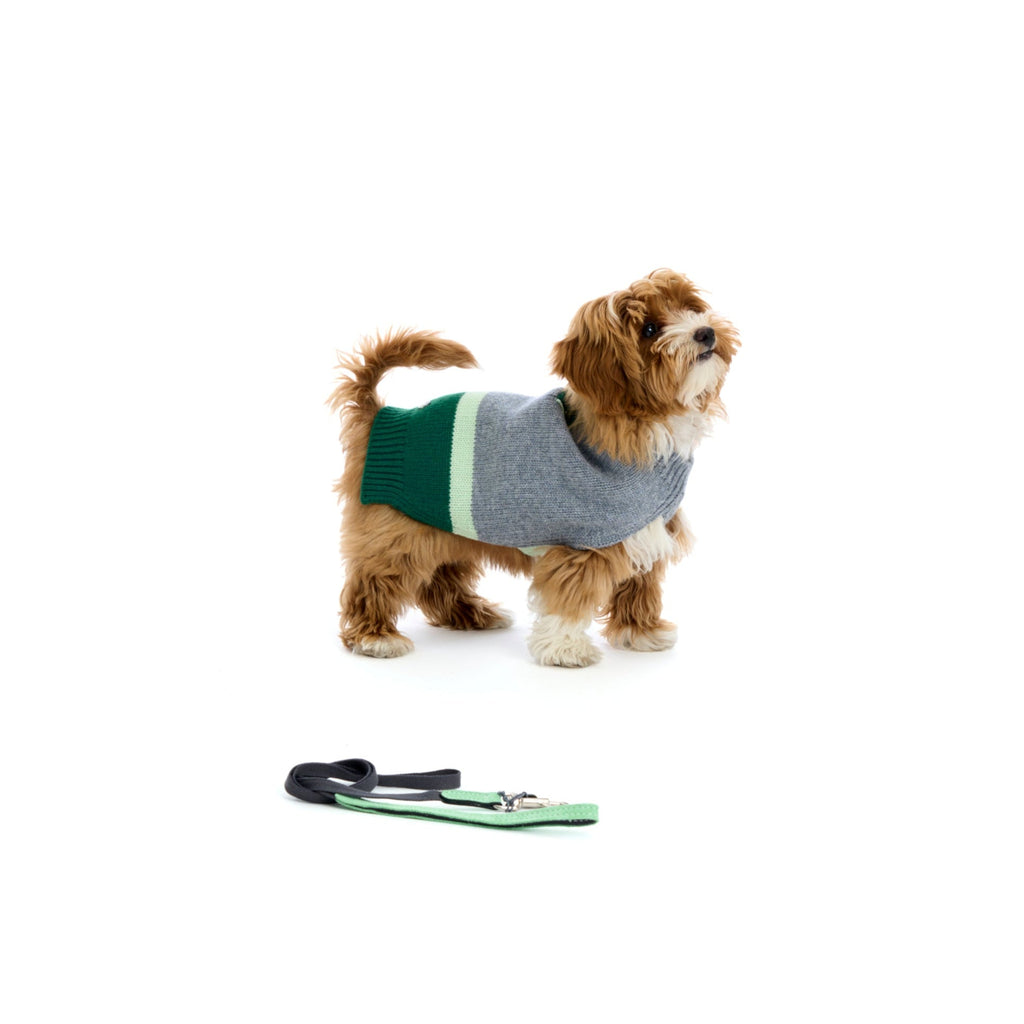 Mungo & Maud Luxury Dog & Cat Outfitters Obi Merino Cashmere Dog Pullover Grey Green