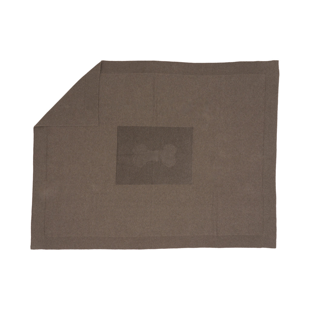 Mungo & Maud Luxury Dog & Cat Outfitters Comfort Dog Bone Blanket Cotton Cashmere Brown