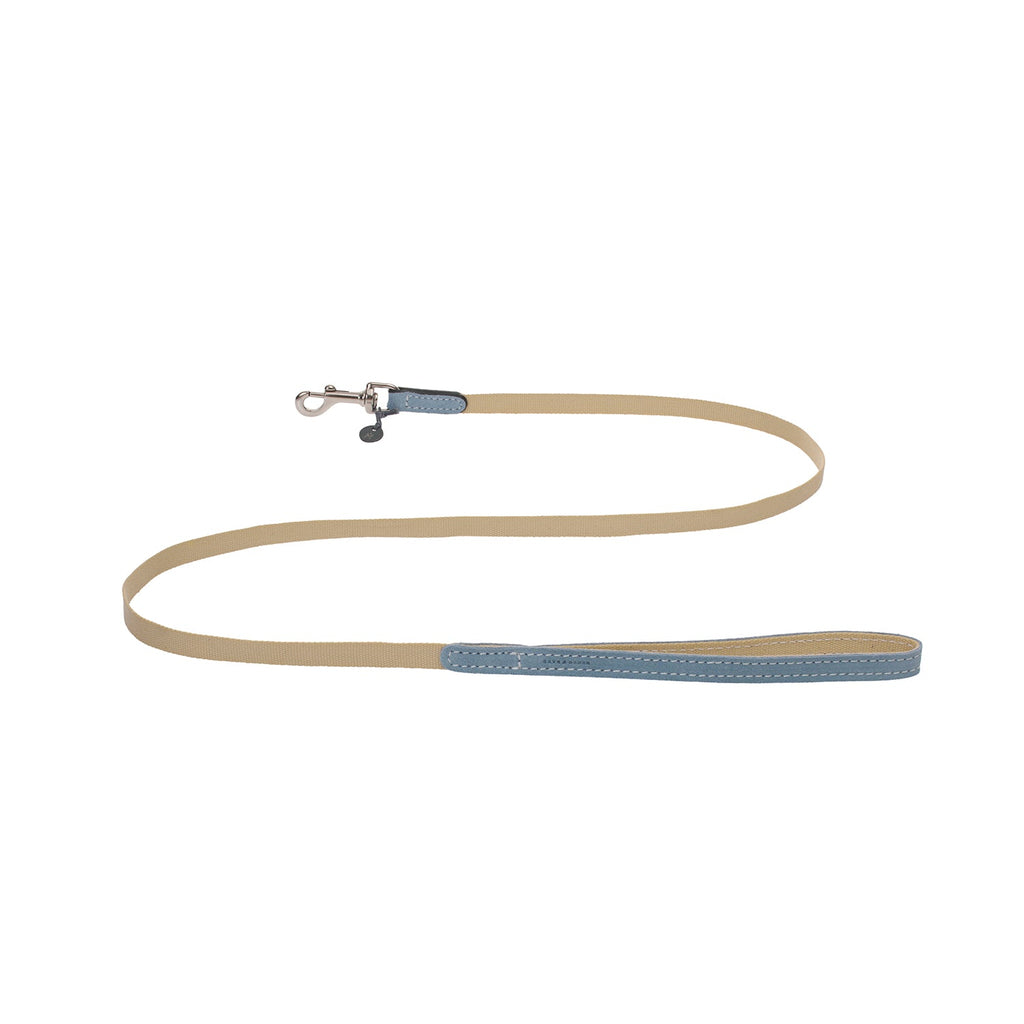 Mungo & Maud Luxury Dog & Cat Outfitters Baseball Cotton Suede Dog Lead Beige Blue